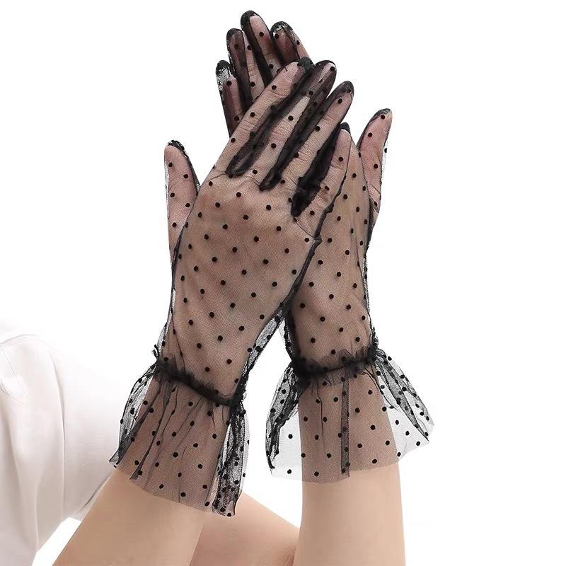 

Outdoor UV Protection Cycling Gloves Touchscreen Compatible Breathable Lace Design Lightweight for Sports and Daily Use One size чёрный