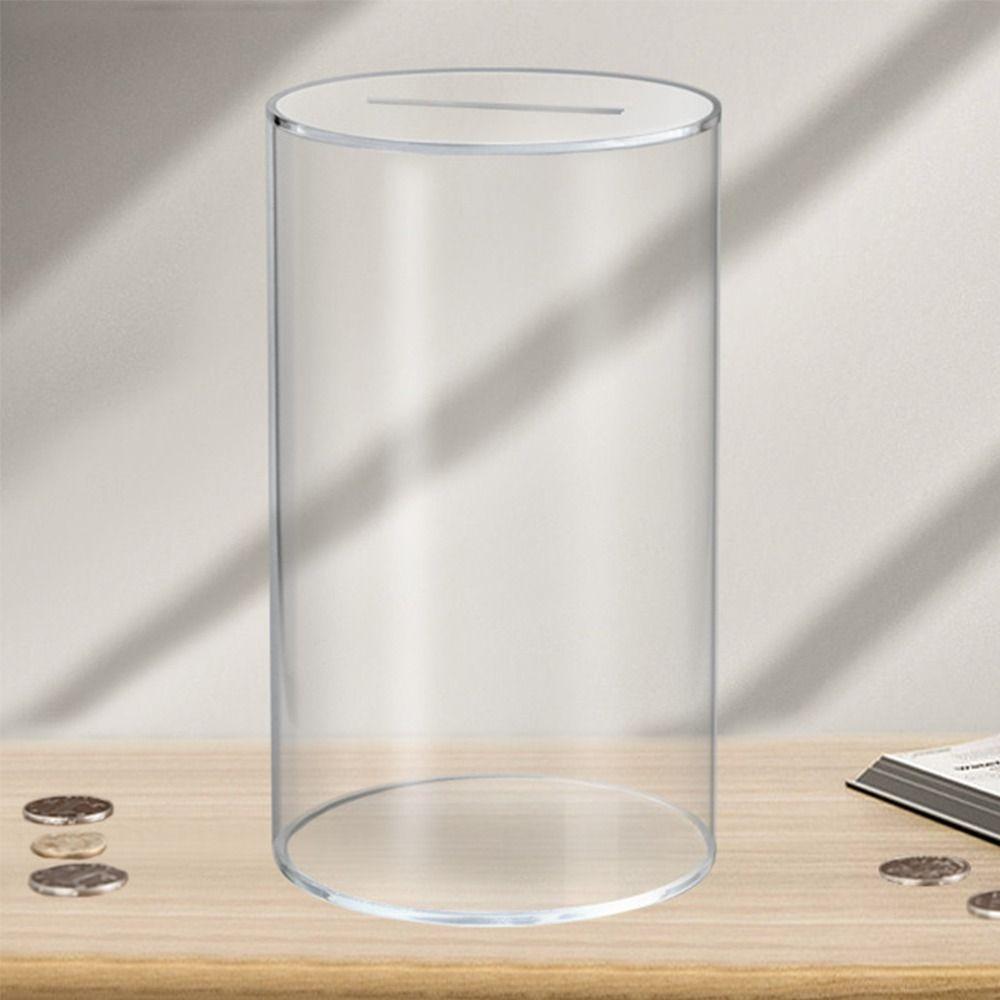 Clear Piggy Bank Acrylic Coin Container New Change Jar  for Adults Kids