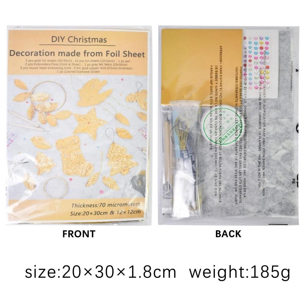70mm Thick Craft Sewing Tool Set Tin Foil Paper Gold Foil Christmas Ornament making kit Engraving Handmade Foil Paper Craft Kit
