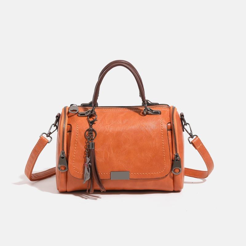 Women's bag winter new trendy versatile cowhide handbag fashion shoulder oblique span bag soft leather women's bag