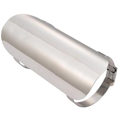 Motorcycle Exhaust Stainless Buffed Heat 68315 Guard, 40-55 Compatible, Steel, Finish, Guard, Plain,
