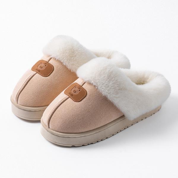 Fashion thick-soled cotton slippers women's winter indoor home slippers piled and thickened warm plush cotton shoes
