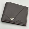 Men Short Bifold Wallet PU Leather Slim Card Holder Zipper Design Business Wallet with ID Window Coin Pocket
