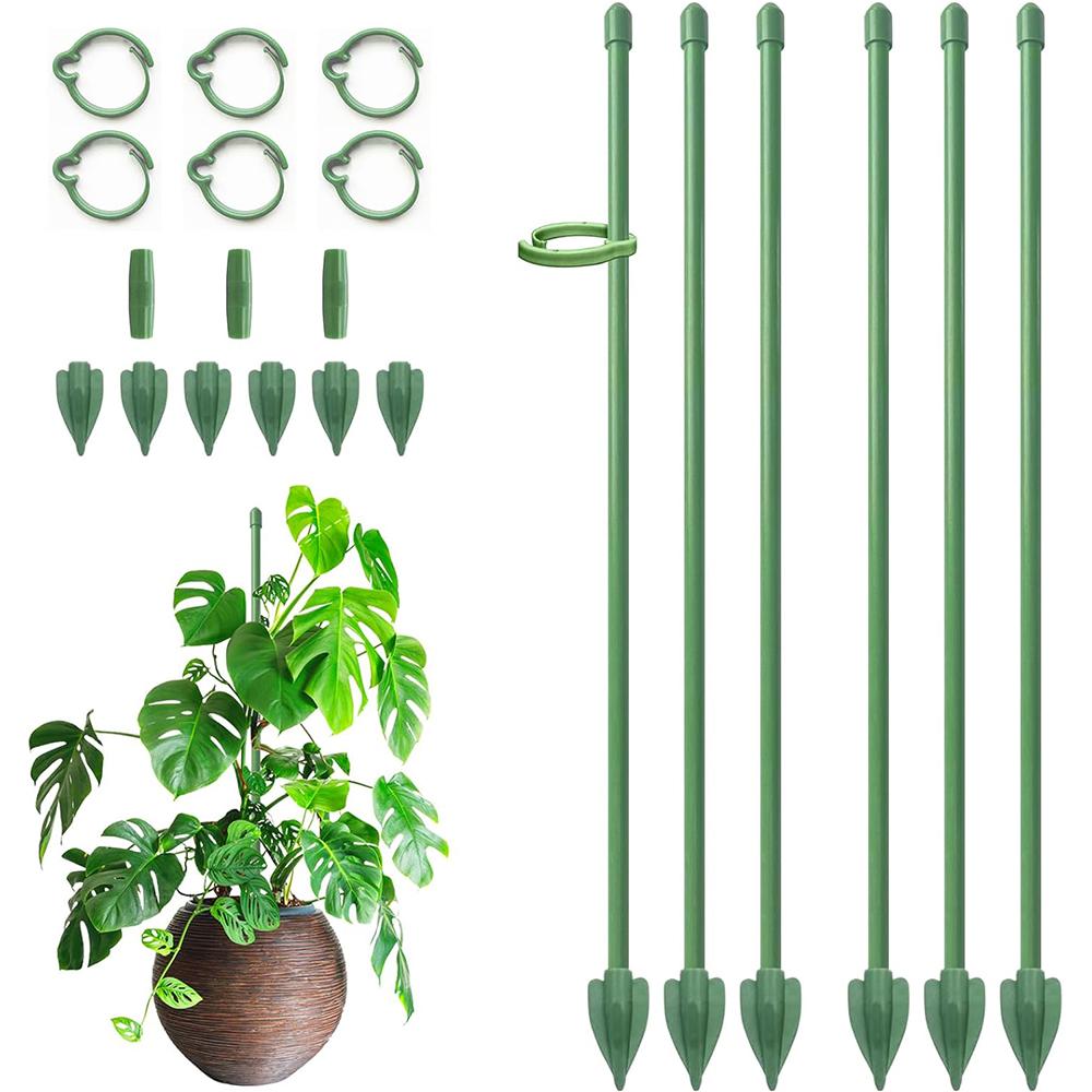 

32.6cm 6 set Plant Supports for Indoor Plants, Orchid, Rose Flower(Green)