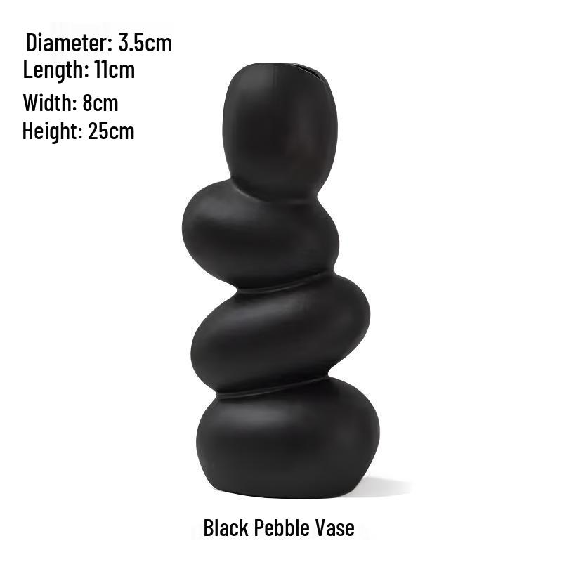 Nordic Simple Style White Ceramic River Stone Vase