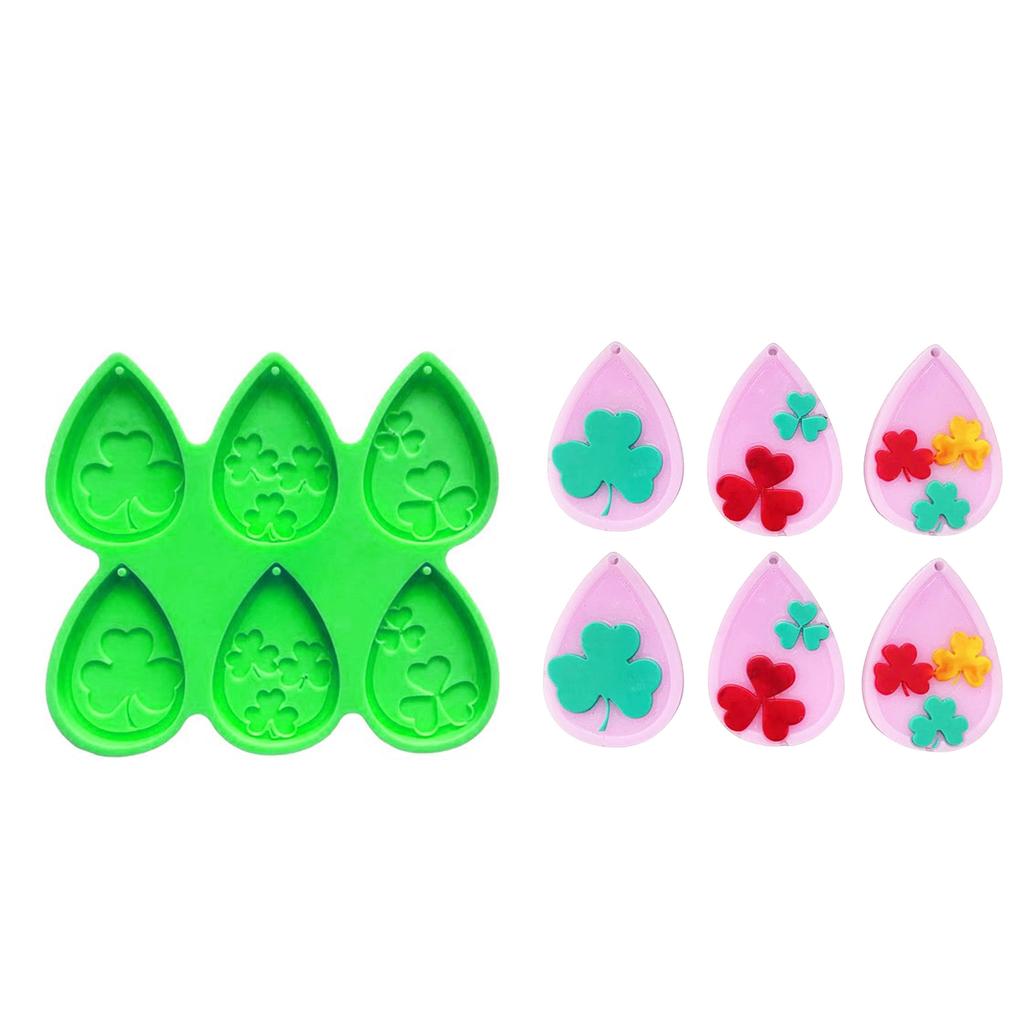 Jewelry Casting Molds Silicone Pendant Resin Molds Clover Waterdrop Epoxy Resin Mold for Earrings Necklace Keychain Mold