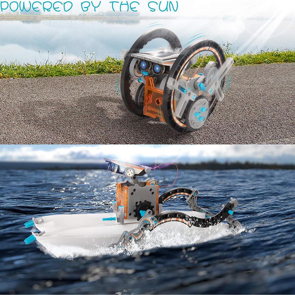 13-in-1 DIY Solarbetriebenes Roboter-Spielzeugauto-Bausatz