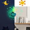Luminous Fairy Sitting On The Cup Stickers Glow In The Dark Fluorescent Star Wall Decals For Girls Rooms Light Switch Home