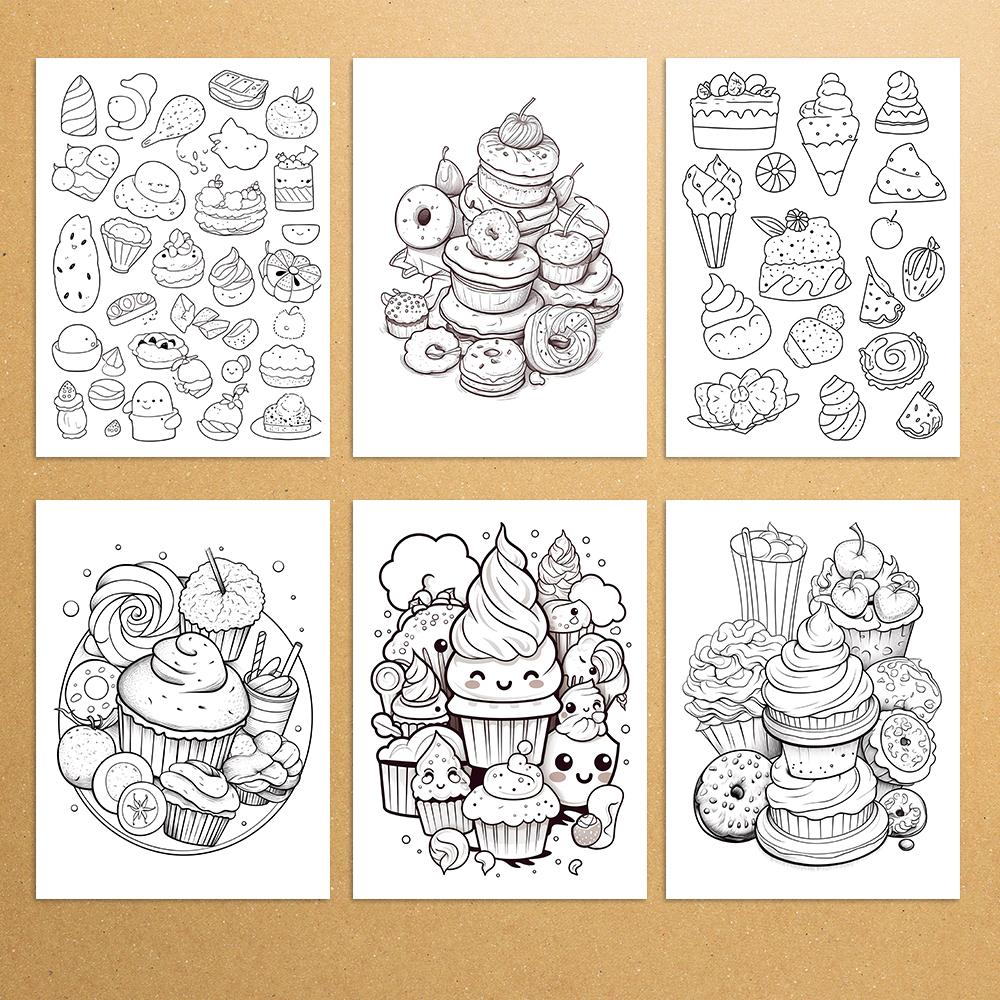 1pc, Dessert Coloring Book, Teenagers Coloring Book, 39 Different Patterns, 100gsm Thick Paper, Stress Relief, Birthday Gift