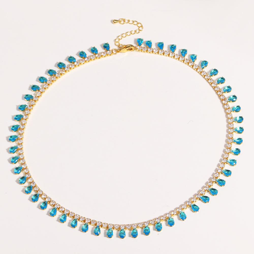 

2026 New Fashion Micro Pave Multi Drip Cz Flowers Choker Statement Necklace Iced Out Bling Women Charm High Quality Jewelry