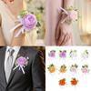 Simulated Rose Wrist Corsage Artificial Rose Wedding Boutonniere for Groom Bridesmaid Wedding Bridal Showers Proms