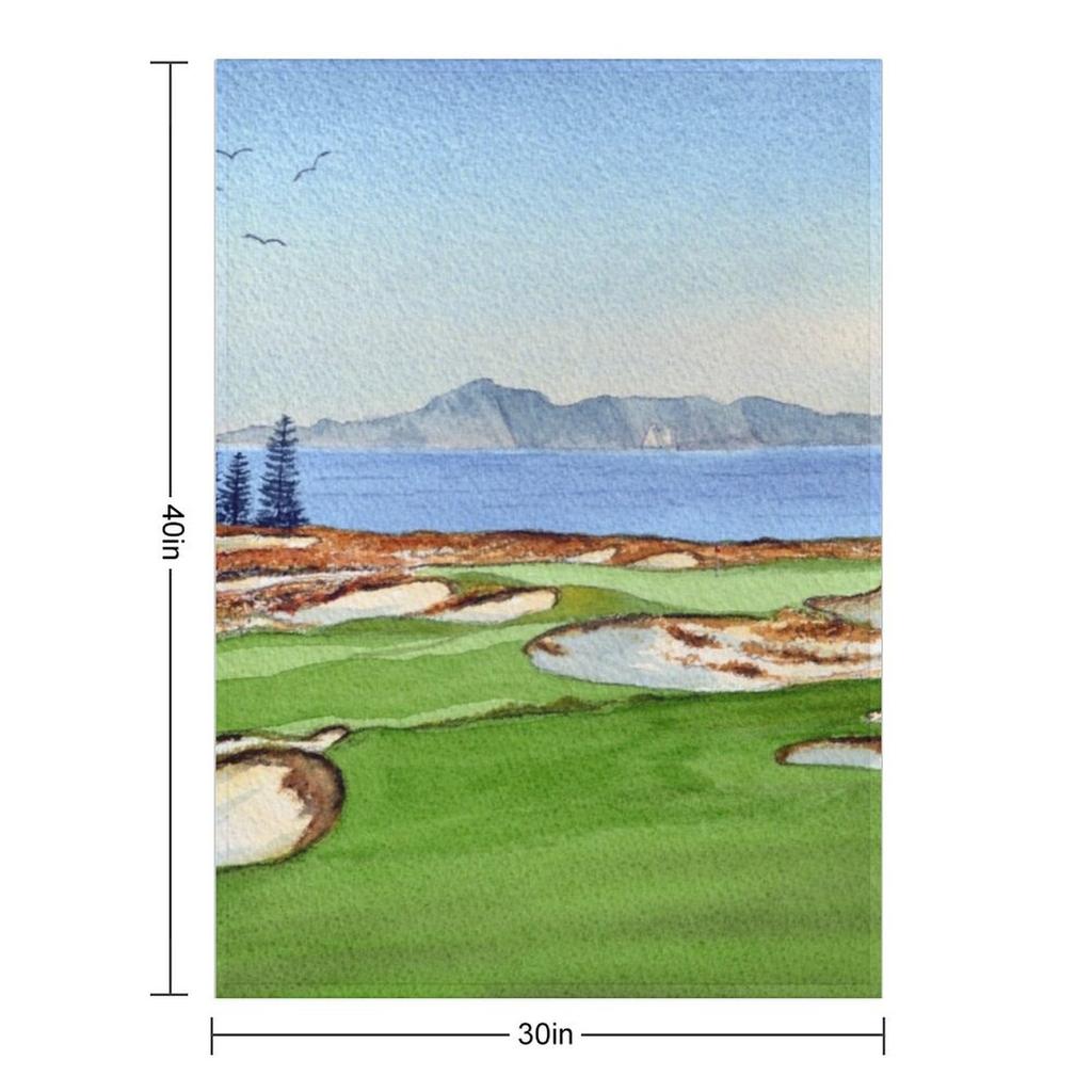 Tara Iti Golf Course New Zealand 17th Hole Throw Blanket Baby Funny Gift Picnic Blankets