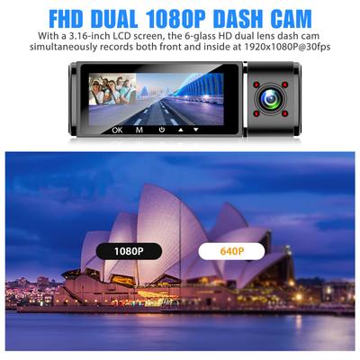 Duální kamery Automobilový rekordér S1 Otočný objektiv Starlight Night Vision Dash Cam 1080p 720p 720p Videorekordér pro monitorování parkování