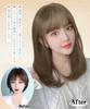 AISIHAIR Wig Medium Brown Straight Full Wig Long Small Face Fashion Natural Smooth Net Included Heat Resistant Wig Semi-Long Women's