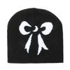 Ins Japanese Korean Version Trendy Versatile Knitted Hat Autumn and Winter New Warm Winter Hat Bow Jacquard Knitted Hat Women