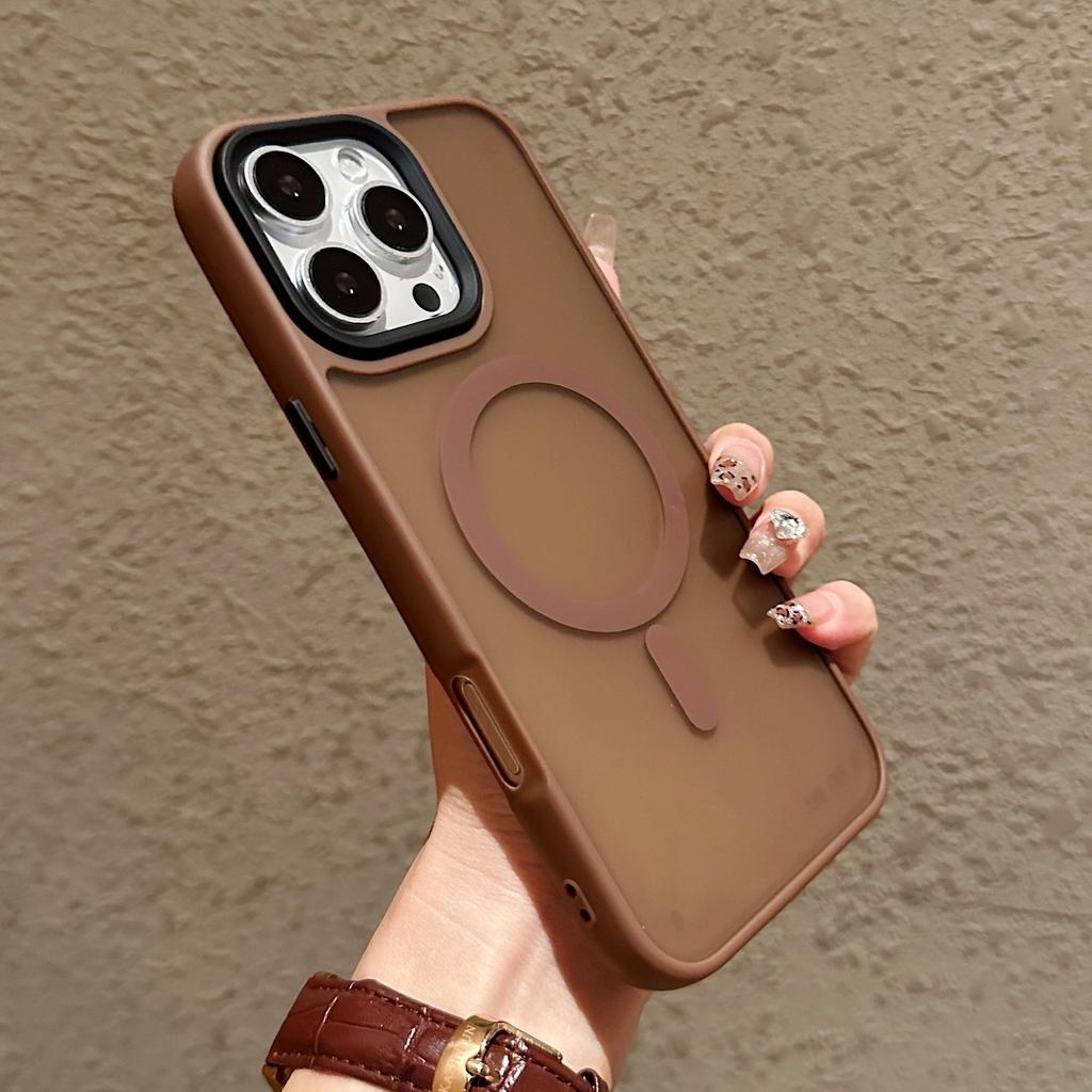 Skin Feel Scrub Suitable for IPhone 16 Magnetic Phone Case Apple 15promax Simple Transparent 14 Solid Color Anti Fall