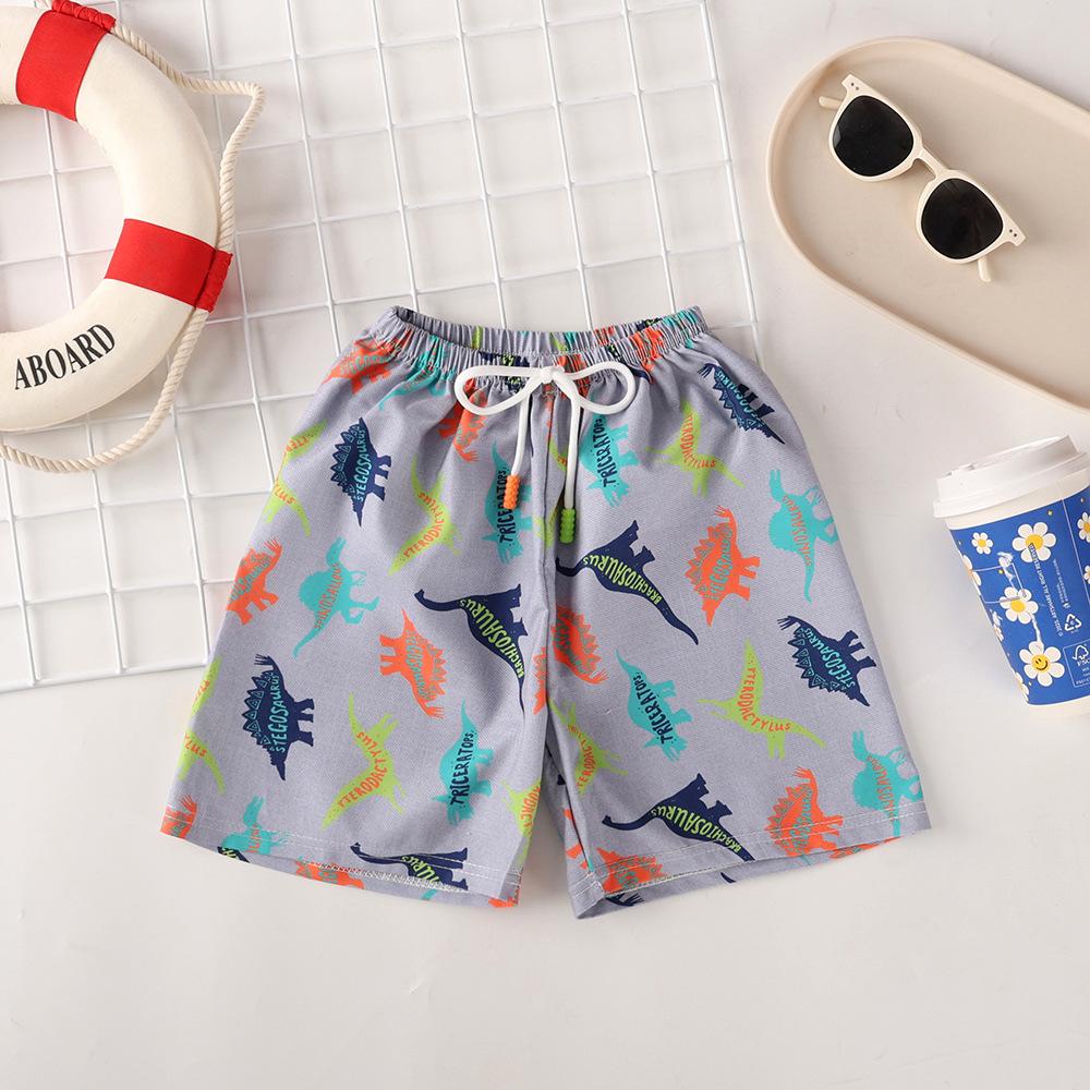 Kids' Quick-Dry Floral Beach Shorts - Lightweight Summer, Casual Ice Silk Bermuda