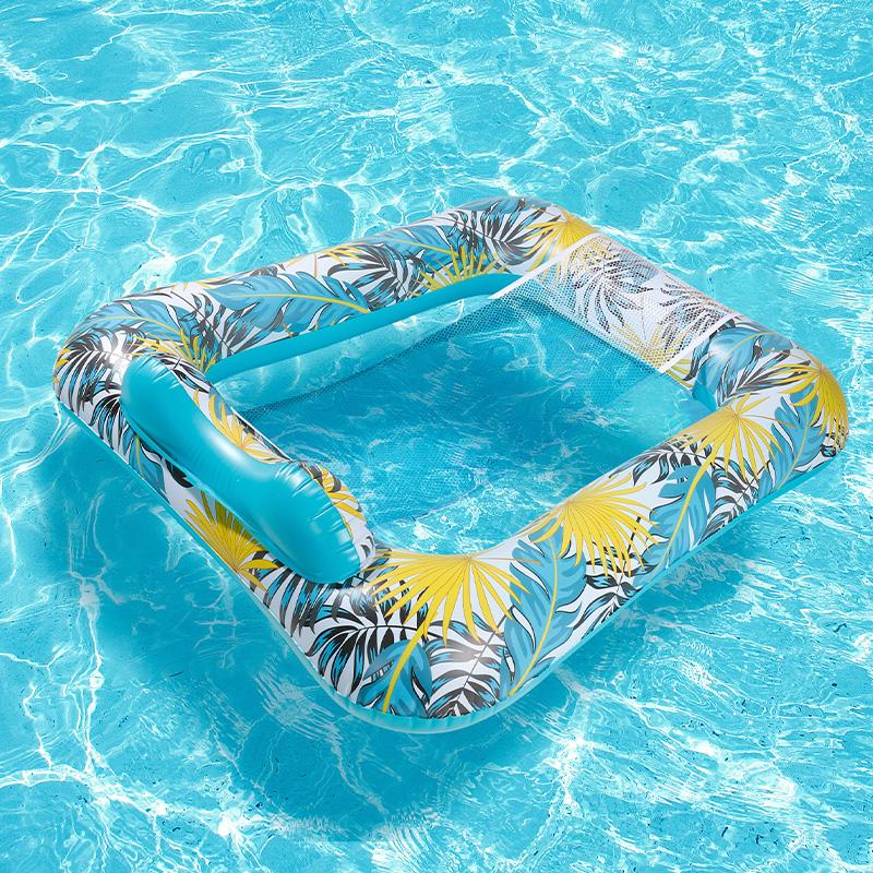 

Square water floating recliner with thickened PVC mesh floating drainage and upper mount High Quality Durable Construction Practical Daily Use