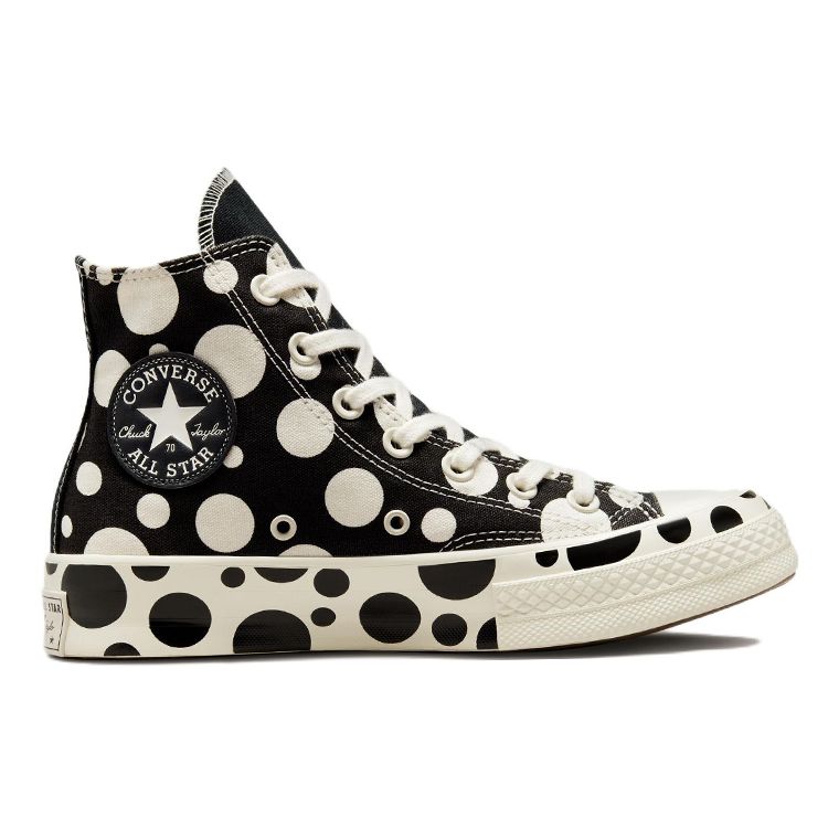 Converse Chuck 70 High Polkadotter - Svarte Damesneakers Egret A01182C