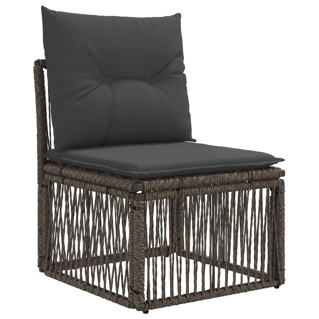 Garden Sofa Set 8 pcs Grey and Dark Grey Poly Rattan
