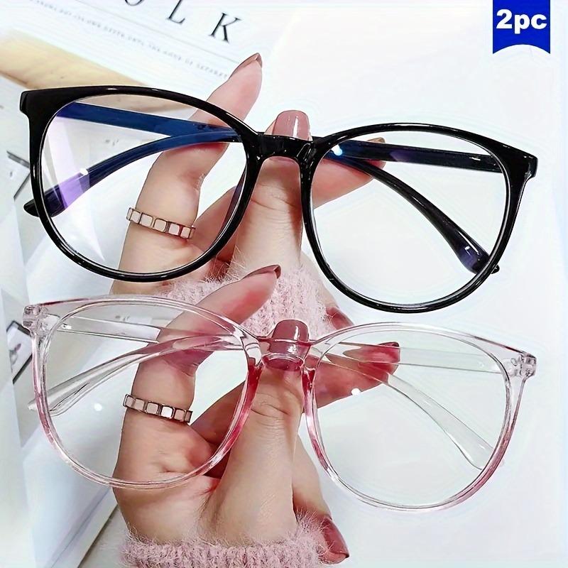 [Blue Light Blocking Glasses] Anti-Blue Light Oval Plastic Full Frame Glasses