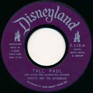 

7inch Record ANNETTE THE AFTERBEATS Tall Paul F118 Disneyland 1958 US Rock Used