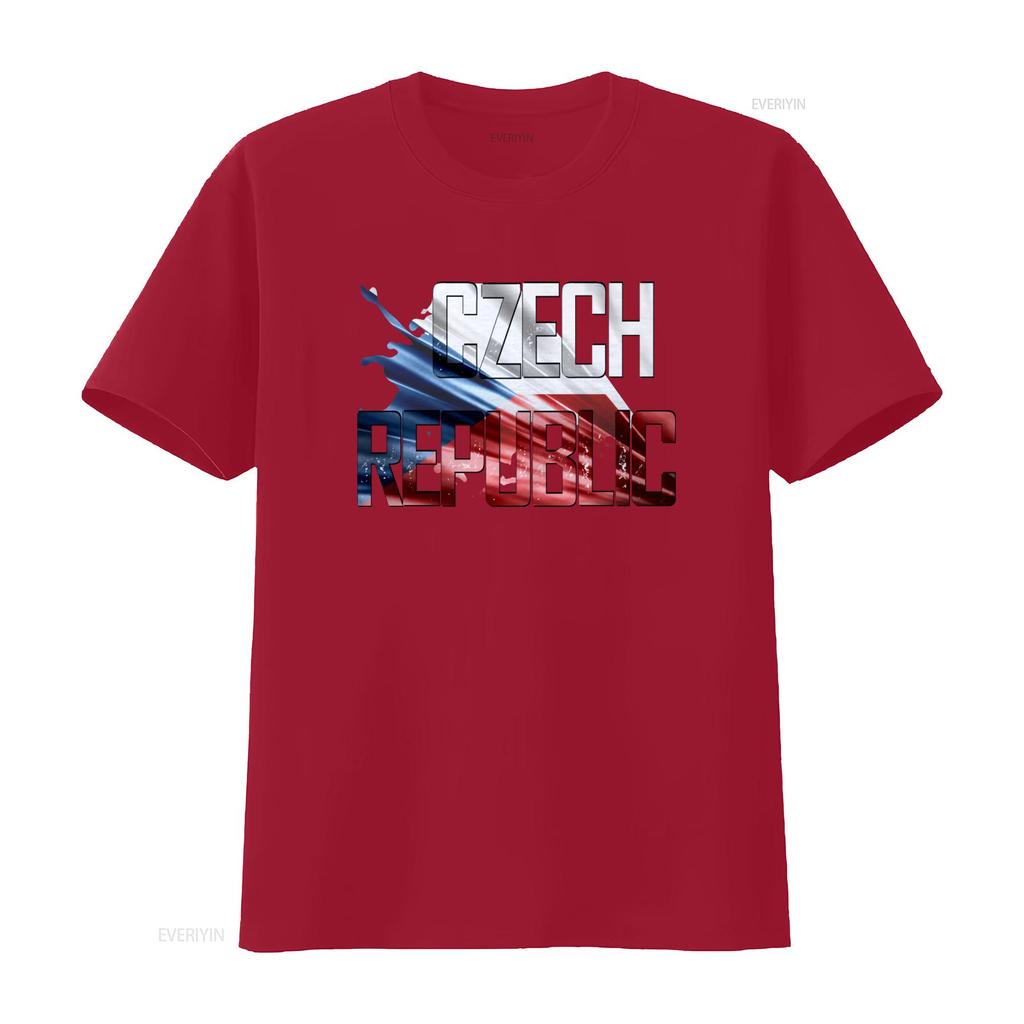 Czech Republic Flag T Shirt Country Printing For Men And Women vintage Washed Versatile Soft homme fashion Comfortable Casual