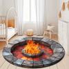 Gemütliche digital bedruckte Feuermatte – Realistisches Flammendesign Bodenmatte für Wohnzimmer, Schlafzimmer, Spielbereich, Heimdeko