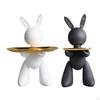 Statue Storage Earrings Holder Container Phones Organizer Resin Rabbit Sculpture for Kitchen Porch