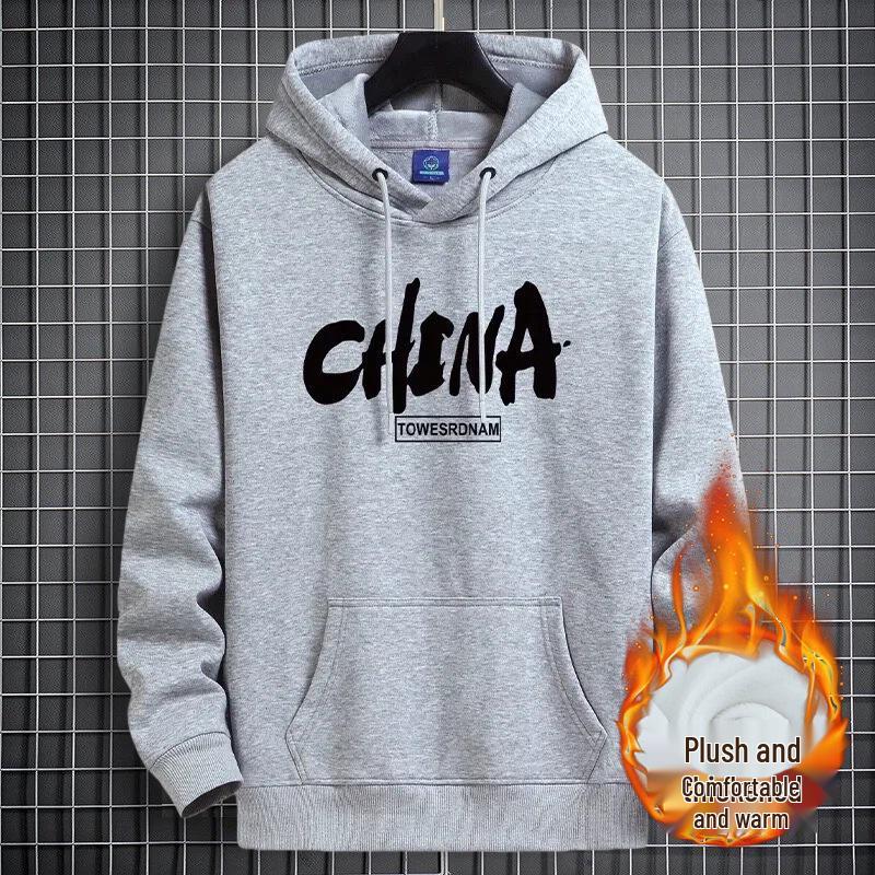 Men's Thickened Velvet Hoodie - Heavyweight Autumn/Winter Style, Warm Youth Trend, Couple Jacket