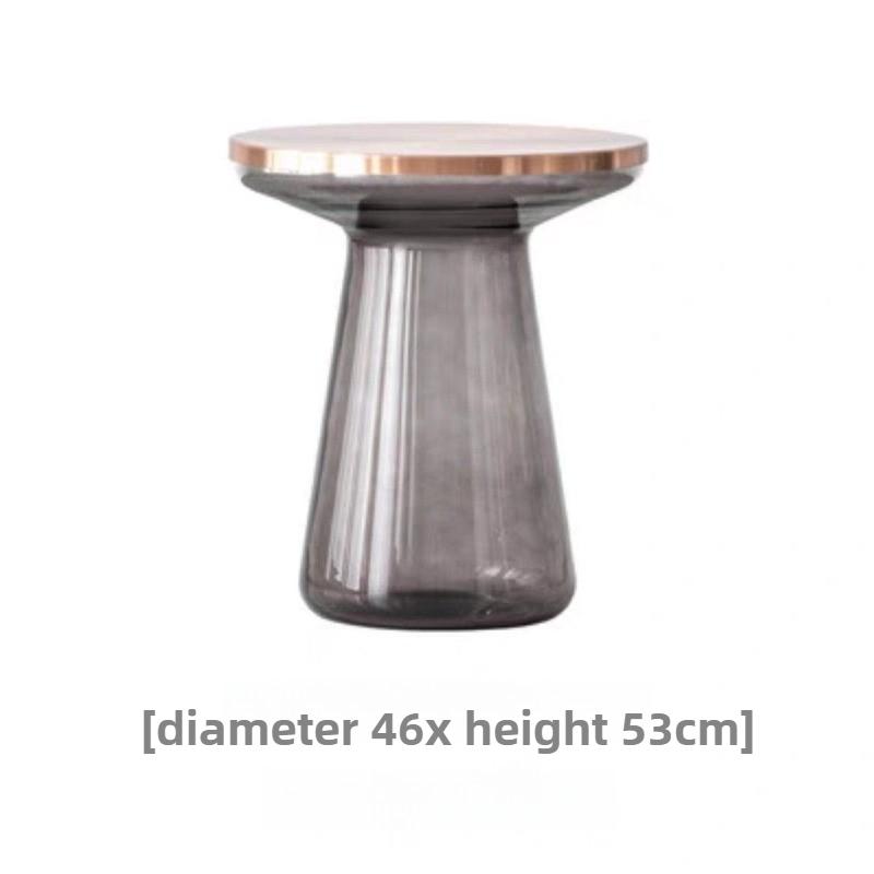 Luxury Glass Coffee Tables Living Room Simple Modern Side Table Nordic Bedroom Round Bedside Table Home Decoration Furniture