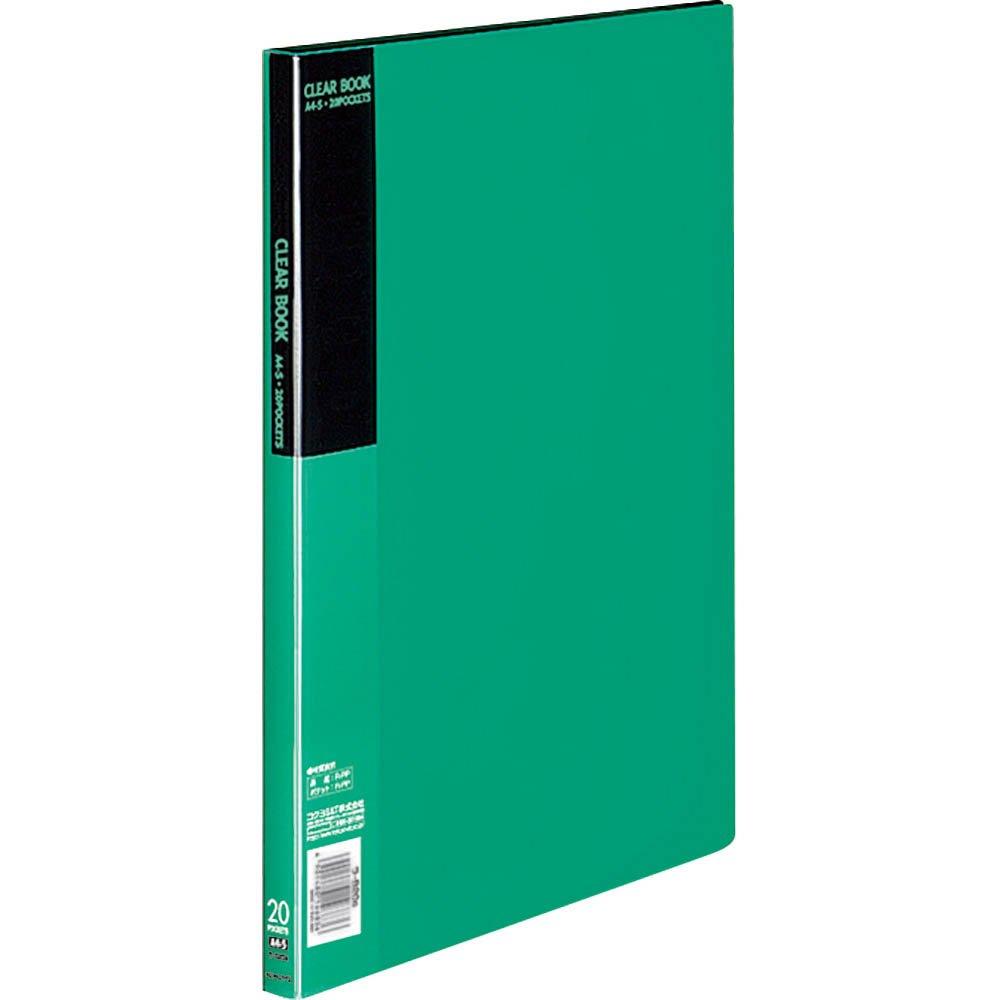 Kokuyo File Clear File Basic A4 20 Pockets Green La-B20G