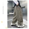 Boys Straight Loose Solid Color Casual Long Work Pants For Big Boys