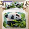 Panda Pattern Bedding Quilt Set Quilt Cover Pillowcase Home Decoration Birthday Gift (1 * duvet cover + 2 * pillowcase, without core)