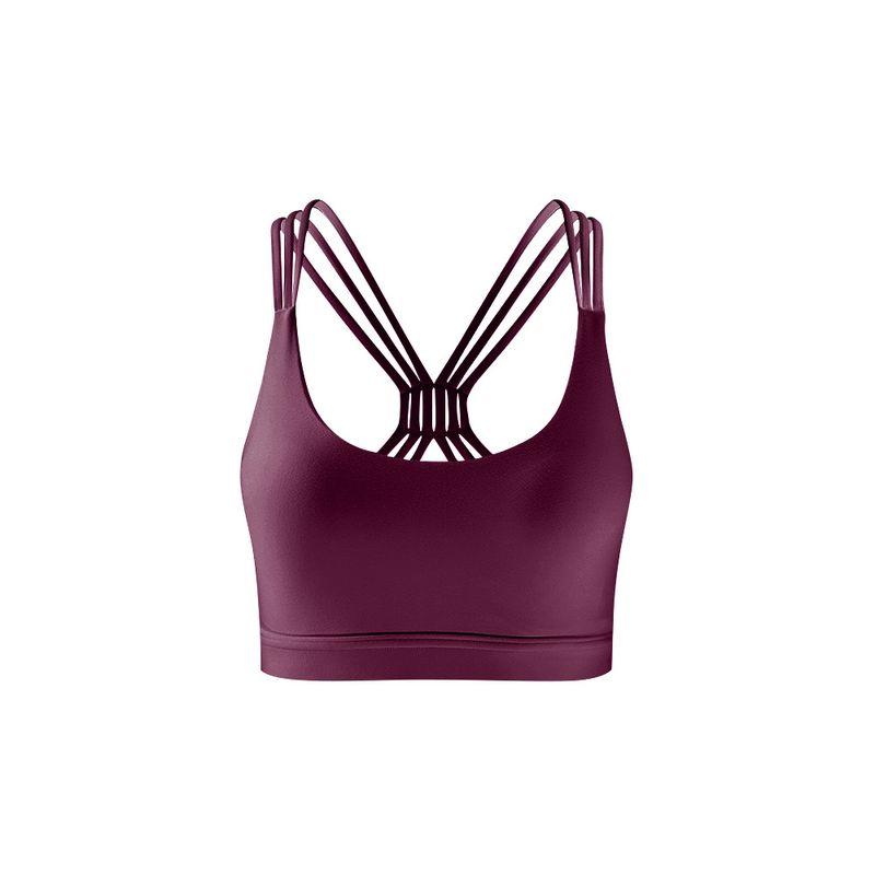 

Fashion Outwear Sports Intimates Naked Women Sense Push-up Beauty Back Thin Cross Straps Yoga Vest Workout Bra Yoga Clothes XXL Deep purple