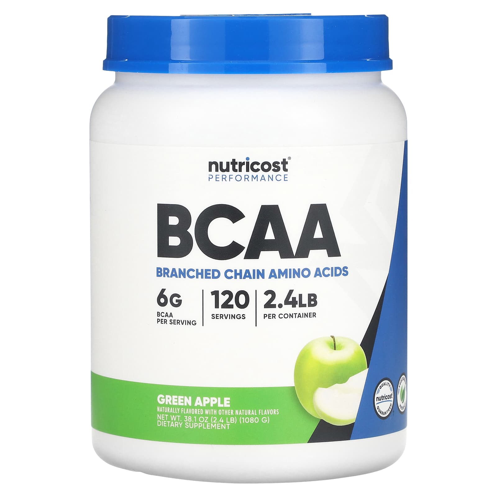 

Nutricost, Athletic Performance, BCAA, Green Apple, 2.4 lb (1,080 g)