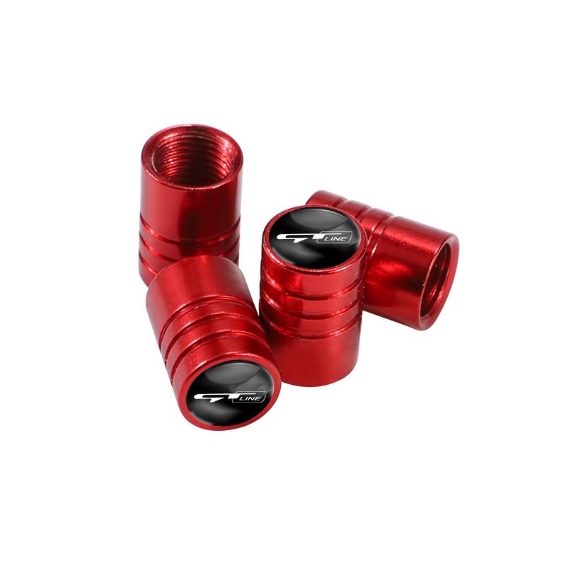 AABIX1 4Pcs Tire Valve Caps Aluminum Car Wheel Stem Air Valve Caps For Kia Picanto GT-Line Ceed Sportage Rio ProCeed Niro Morning Forte