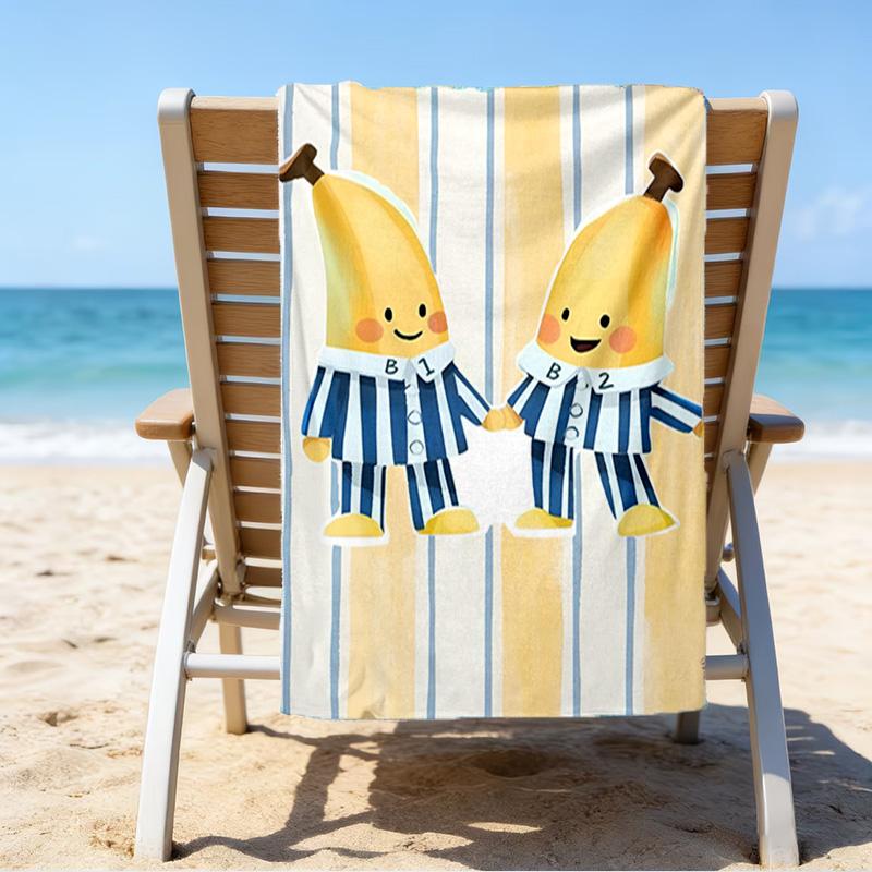 Bananas In Pyjamas Classic Microfiber Beach Towel, Lightweight And Quick-Dry, for Summer Travel, Beach Essential, Swimming Pool Outdoor