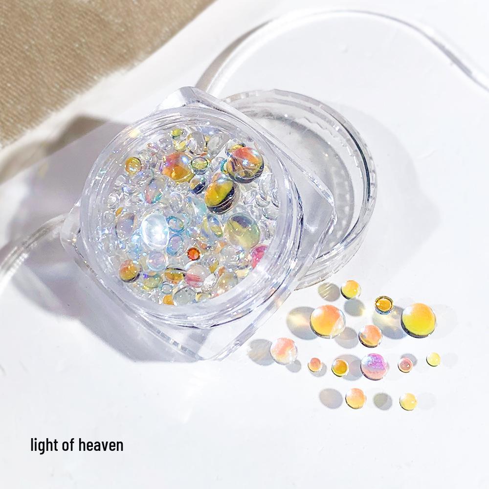 Iridescent Mermaid Nail Art Beads: Half-Round Glass Rhinestones and Mixed Accessories