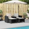VidaXL Garden Lounge Set 5 Pcs with Cushions Stackable Black Poly Rattan, Outdoor Sofa Set, Lounge Set of 4104163