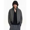 Blaexit Old Money Style Houndstooth Harrington Wool Jacket Men's Thickened Autumn and Winter Short Cotton Coat