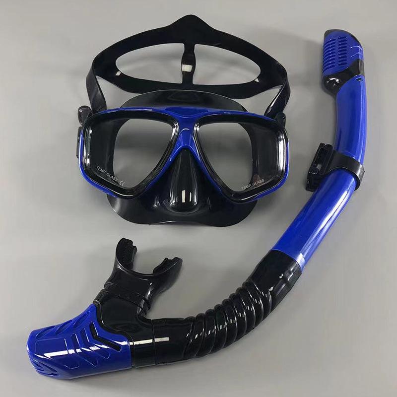 Large Frame HD Anti-Fog Snorkel Set for Adults - Waterproof Diving Mask & Two-Piece Snorkeling Gear