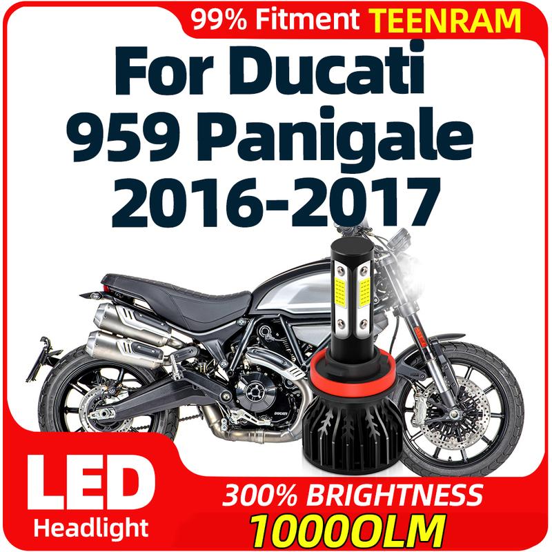 

1Pc H11 LED Headlight Bulb 10000LM Super Bright Moto Headlamp 12V 6000K White Plug And Play For Ducati 959 Panigale 2016 2017