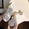 Mesh Breathable Board Shoes Women's Spring and Autumn New Thick-soled Heightening Student Versatile Niche Bread Shoes