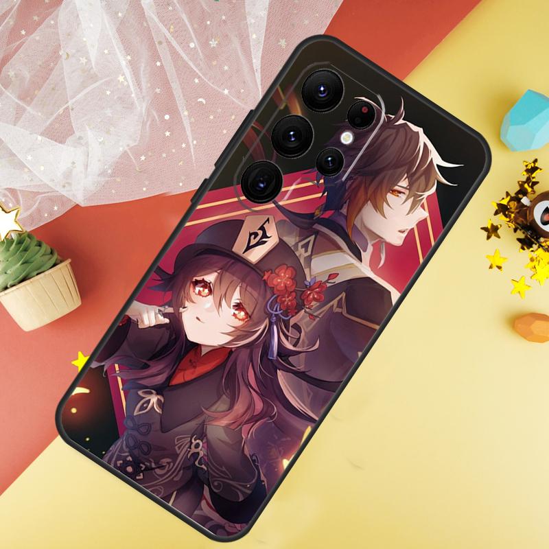 Genshin Impact Zhongli Hutao Phone Case For Samsung Galaxy S26 S25 Ultra S23 S21 S20 S22 S24 FE S10 Plus Cover Coque