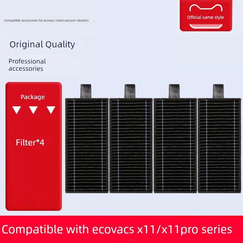 

Suitable for Ecovacs Sweeping Robot Accessories X11 Pro Roller Mop Cloth Cleaning Fluid Side Brush Roller Brush Filter Element Dust Bag Activated Carbon Filter Element 4 Sets