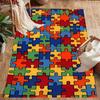 1pc Autism Awareness Puzzle Pattern Commercial Anti-Slip Rug Non-Slip Home Carpet Design for Office Decor Living Room Bedroom Gift T29