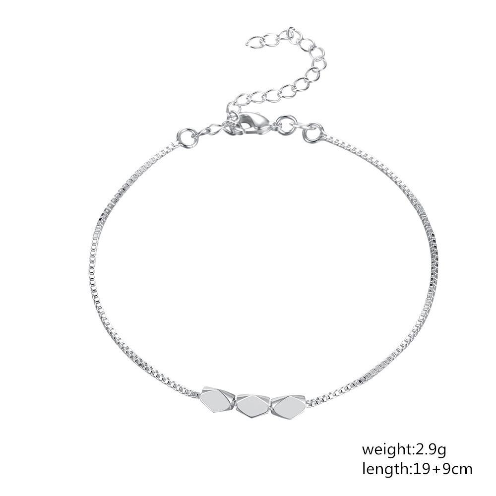 Charm Copper 8 Inches Fine Simple Bead Chain Bracelet Women Fashion Party Jewelry Engagement Gift