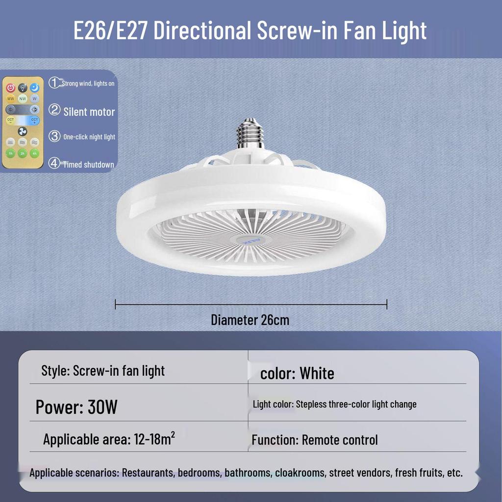 Nordic E27 Remote Control Fan Chandelier with Universal Mesh Cover