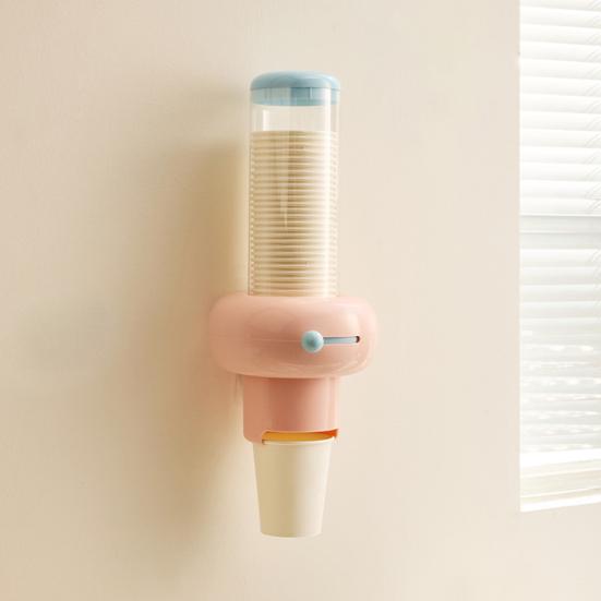 Paper Cup Holder Dust-Proof Transparent Cover Large Capacity Dispenser with Disposal Cups Portable Paper Cup Storage Container